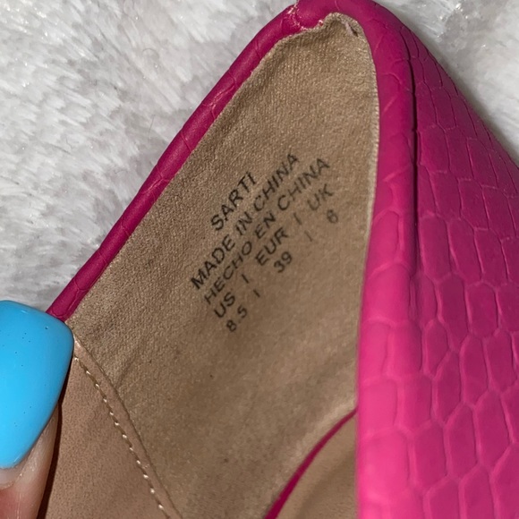 Pink Faux Snake Skin Heels - Picture 6 of 6